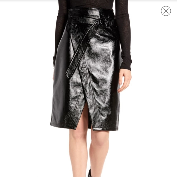 Nordstrom Dresses & Skirts - NWT NA-KD Belted Faux Patent Skirt